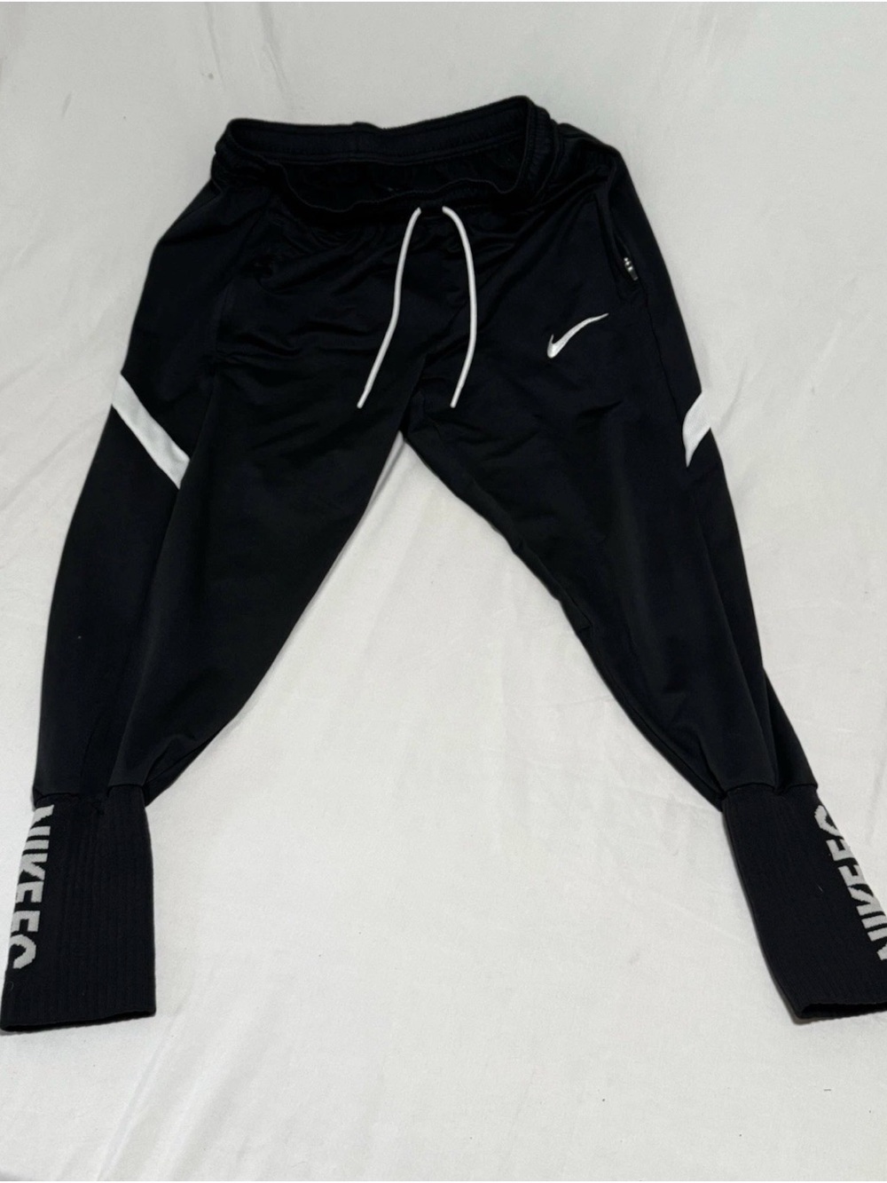 Nike Dry Fit FC Cuff Soccer Pants Black and White